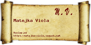 Matejka Viola névjegykártya